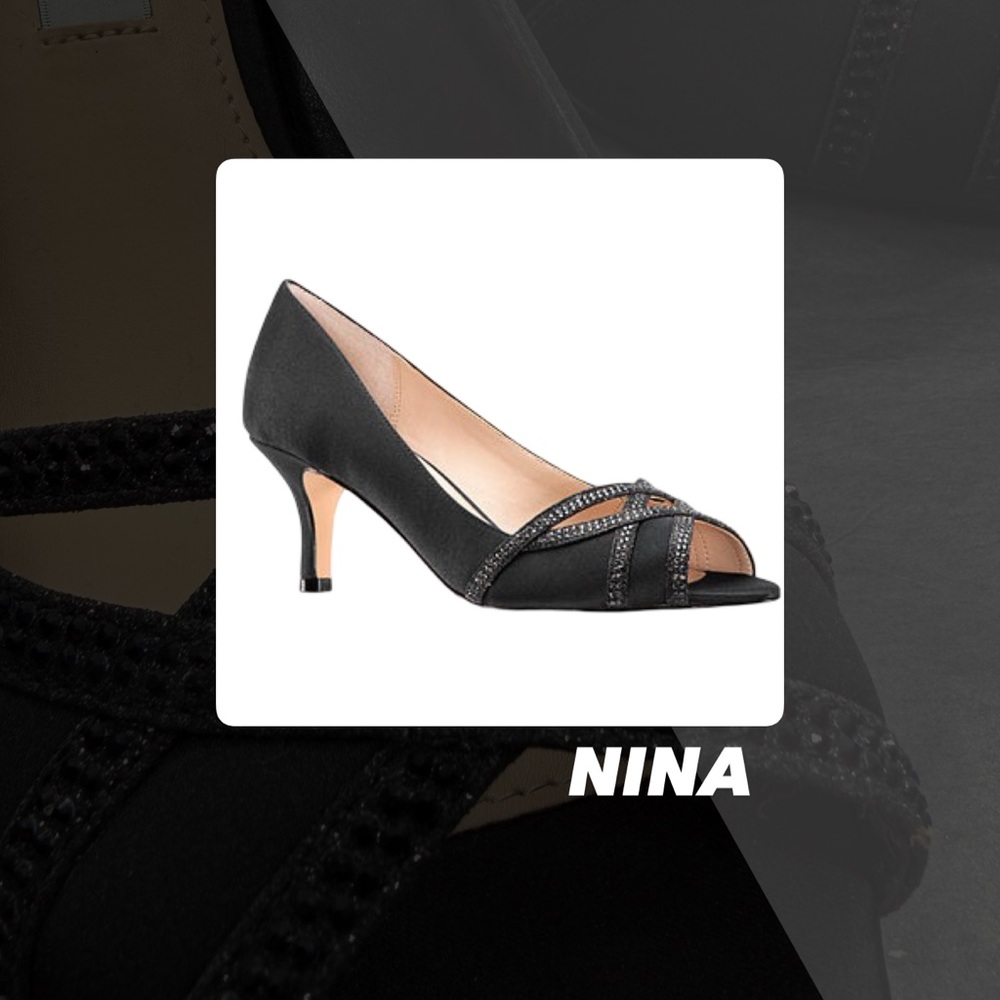 EUC Nina Black Manon Heels